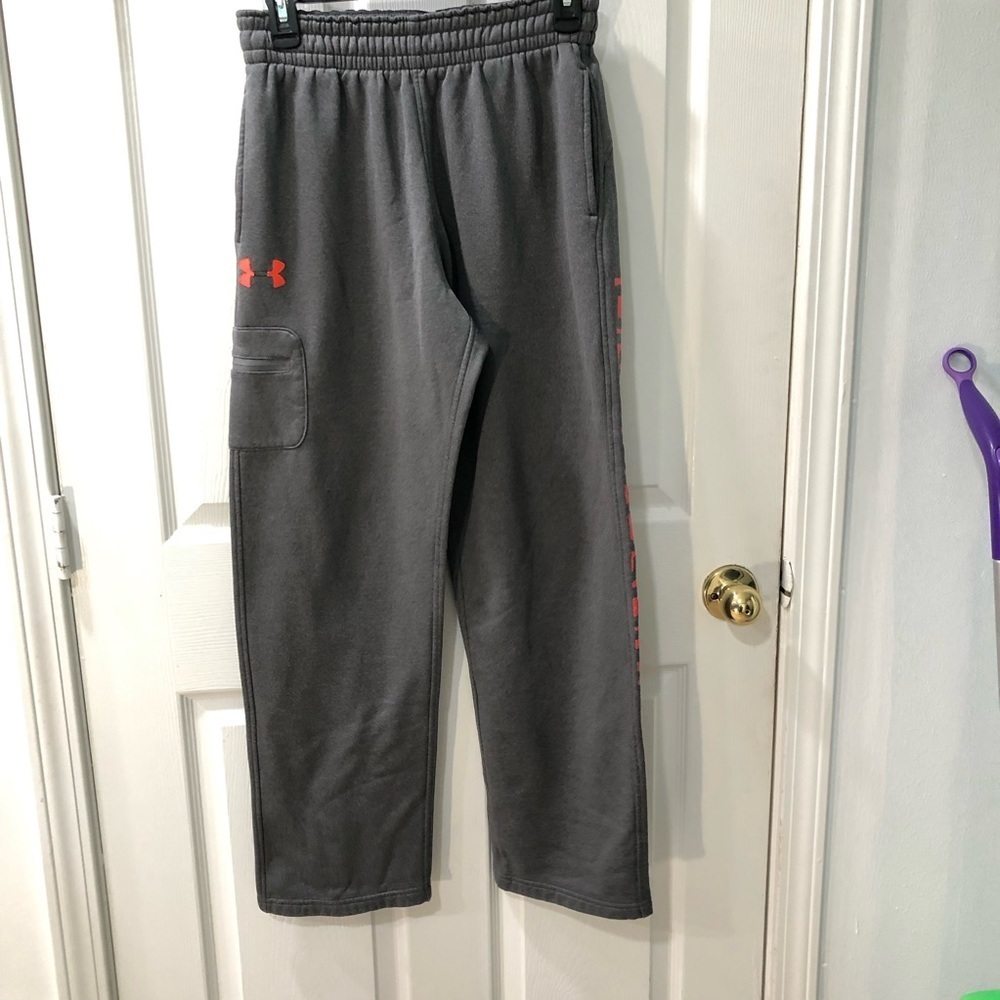 Under Armour sweat pants size medium junior baggy wide leg pull on fleece lined